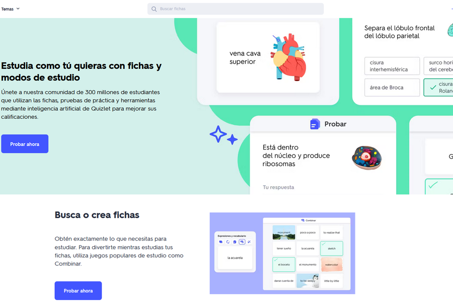 Captura de pantalla de Quizlet