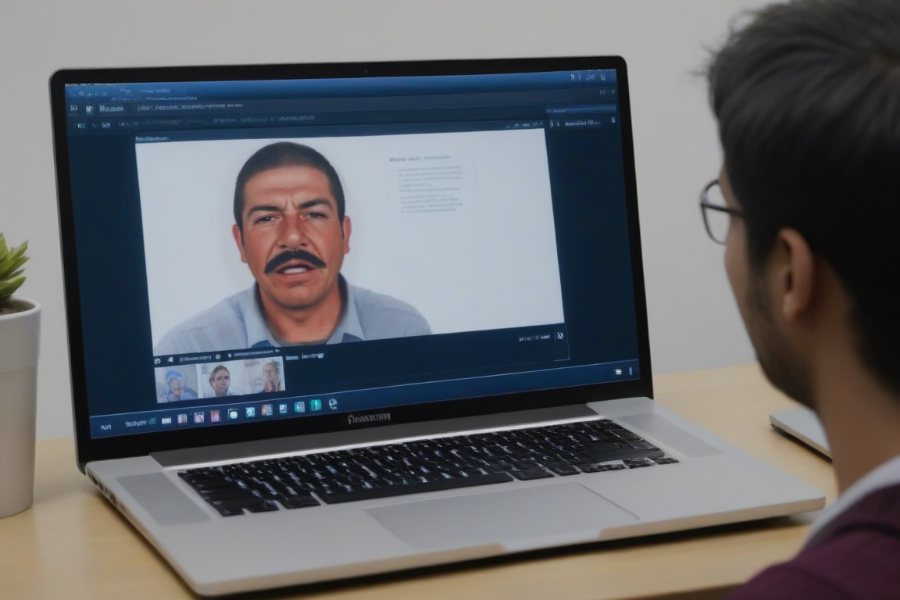 Un estudiante durante un webinars